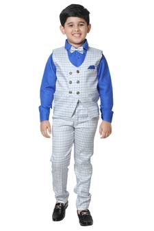 Beige 3 Piece Baba Suit Set Cotton For boys // Western Wear