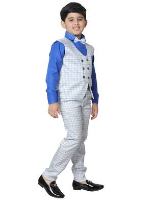 Beige 3 Piece Baba Suit Set Cotton For boys // Western Wear 2