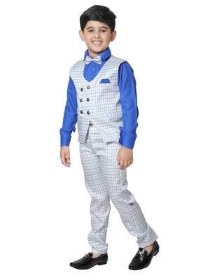 Beige 3 Piece Baba Suit Set Cotton For boys // Western Wear 3