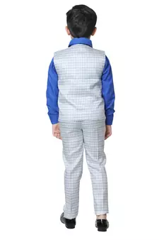 Beige 3 Piece Baba Suit Set Cotton For boys // Western Wear