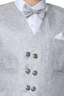 Grey 3 Piece Baba Suit Set Cotton For boys // Western Wear