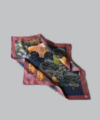 'Enchanted Garden' Silk Handkerchief 2