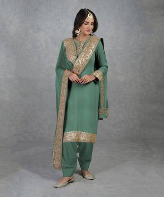 Kale Rose Gold Marori Gota Patti & Zardozi Hand Embroidered Salwar Suit 1