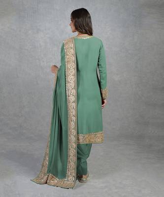Kale Rose Gold Marori Gota Patti & Zardozi Hand Embroidered Salwar Suit 3