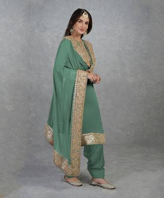 Kale Rose Gold Marori Gota Patti & Zardozi Hand Embroidered Salwar Suit 6