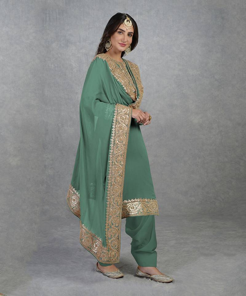 Kale Rose Gold Marori Gota Patti & Zardozi Hand Embroidered Salwar Suit