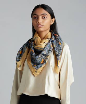 'Evening at the Orchard' Silk Scarf 1