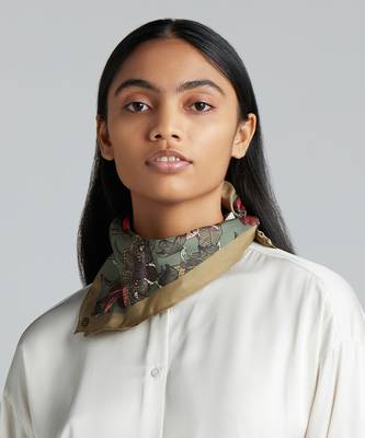 'Under the Bougainvillea' Silk Handkerchief 1