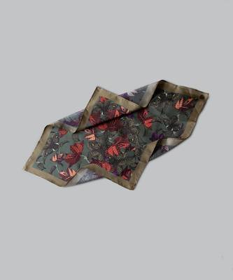 'Under the Bougainvillea' Silk Handkerchief 3