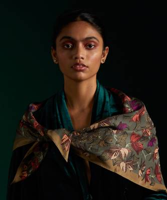 Under the Bougainvillea' Silk Scarf 2
