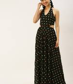 Ethnovogue Ready To Wear Green Embroidered Georgette Maxi Dress