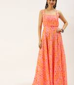 Ethnovogue Ready To Wear Multicolorcolored Digital Print Georgette Gown