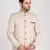 Beige plain cotton bandhgala-suit