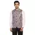 White printed polycotton bandhgala-suit
