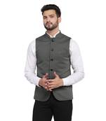 Green plain polycotton bandhgala-suit