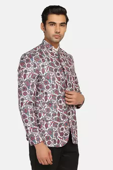 Multicolor plain polycotton bandhgala-suit