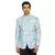 White printed polycotton bandhgala-suit