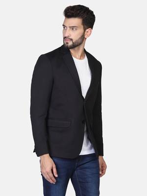 black plain polycotton blazer 2