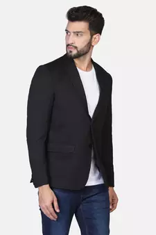 black plain polycotton blazer
