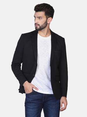 black plain polycotton blazer 3