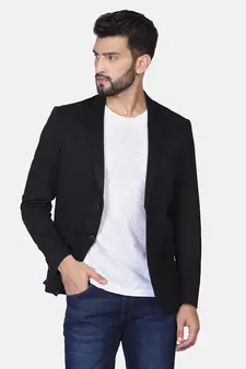 black plain polycotton blazer