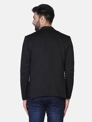 black plain polycotton blazer 4