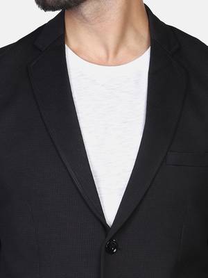 black plain polycotton blazer 5