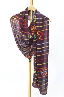 Sara satin digital printed scarf