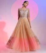 Sequin And Beadwork Layered Net Gown