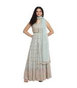 Embellished Sea Green Georgette Lehenga Choli