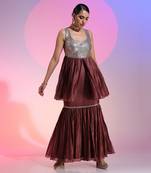Sequin And Bead Work Fit And Flare Skirt Set