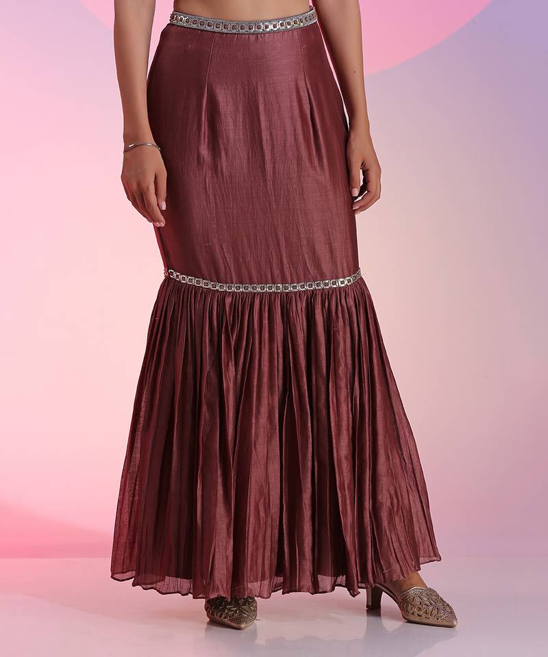 Sequin And Bead Work Fit And Flare Skirt Set