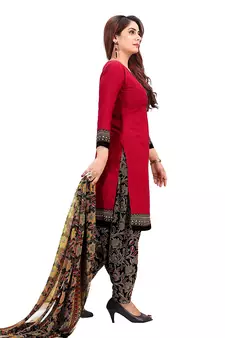 Anny Deziner Womens Cotton Printed kurta salwar with dupatta Set With Ineer (Ready To Wear)