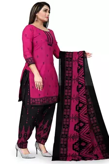 Anny Deziner Womens Cotton Printed kurta salwar with dupatta Set With Ineer (Ready To Wear)