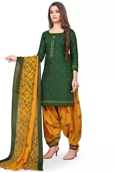 Anny Deziner Womens Cotton Printed kurta salwar with dupatta Set With Ineer (Ready To Wear)