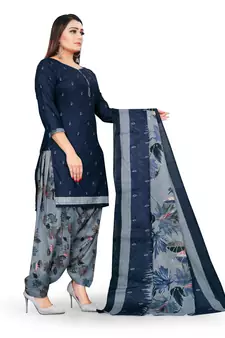 Anny Deziner Womens Cotton Printed kurta salwar with dupatta Set With Ineer (Ready To Wear)
