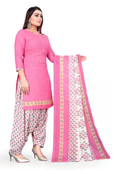 Anny Deziner Womens Cotton Printed kurta salwar with dupatta Set With Ineer (Ready To Wear)
