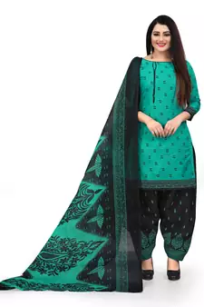 Anny Deziner Womens Cotton Printed kurta salwar with dupatta Set With Ineer (Ready To Wear)