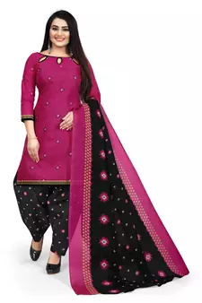 Anny Deziner Womens Cotton Printed kurta salwar with dupatta Set With Ineer (Ready To Wear)