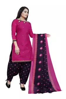Anny Deziner Womens Cotton Printed kurta salwar with dupatta Set With Ineer (Ready To Wear)
