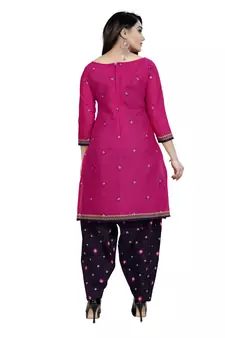 Anny Deziner Womens Cotton Printed kurta salwar with dupatta Set With Ineer (Ready To Wear)