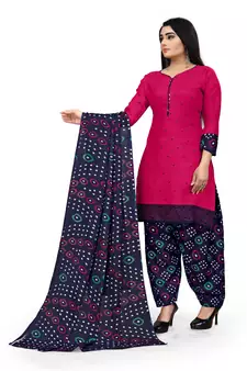 Anny Deziner Womens Cotton Printed kurta salwar with dupatta Set With Ineer (Ready To Wear)