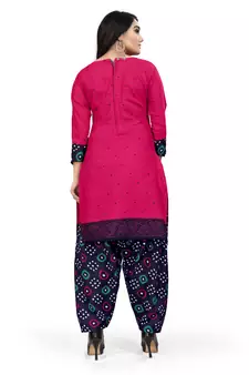 Anny Deziner Womens Cotton Printed kurta salwar with dupatta Set With Ineer (Ready To Wear)
