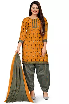Anny Deziner Womens Cotton Printed kurta salwar with dupatta Set With Ineer (Ready To Wear)