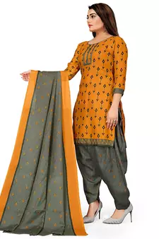 Anny Deziner Womens Cotton Printed kurta salwar with dupatta Set With Ineer (Ready To Wear)