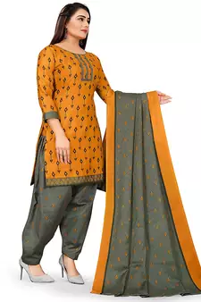 Anny Deziner Womens Cotton Printed kurta salwar with dupatta Set With Ineer (Ready To Wear)
