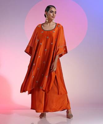 Oversized Rust Orange Gotta Patti Kalidar Set 2