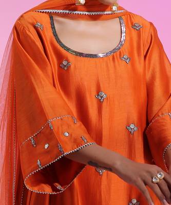 Oversized Rust Orange Gotta Patti Kalidar Set 4