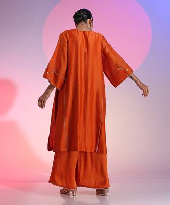 Oversized Rust Orange Gotta Patti Kalidar Set 6
