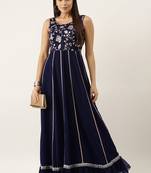 Ethnovogue Ready To Wear Blue Embroidered Kali Gown